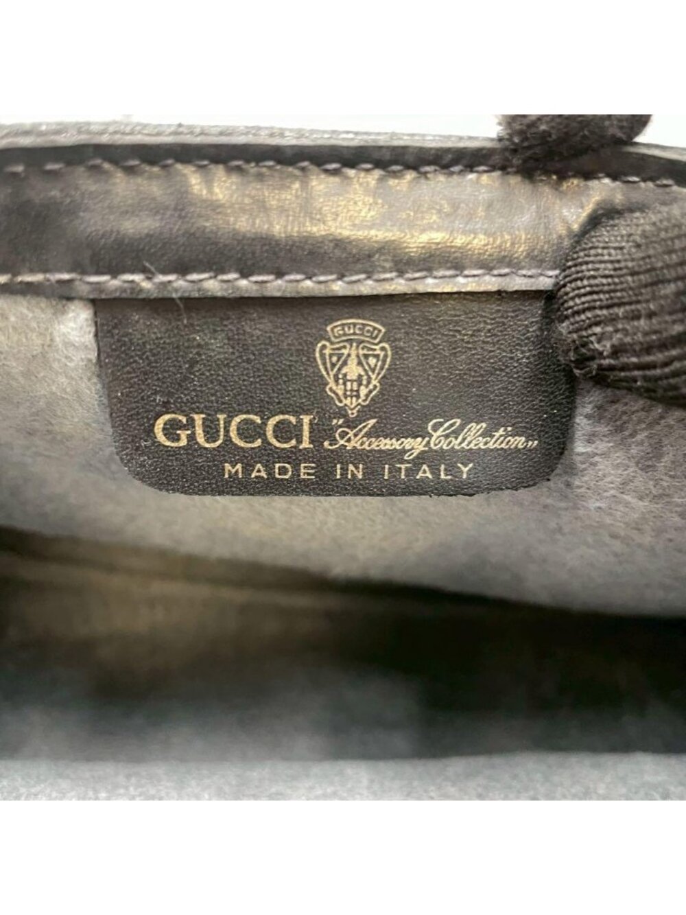 ★SOLD★ Gucci GG Sherry Line Clutch Navy Logo Leather - Picture 6 of 10